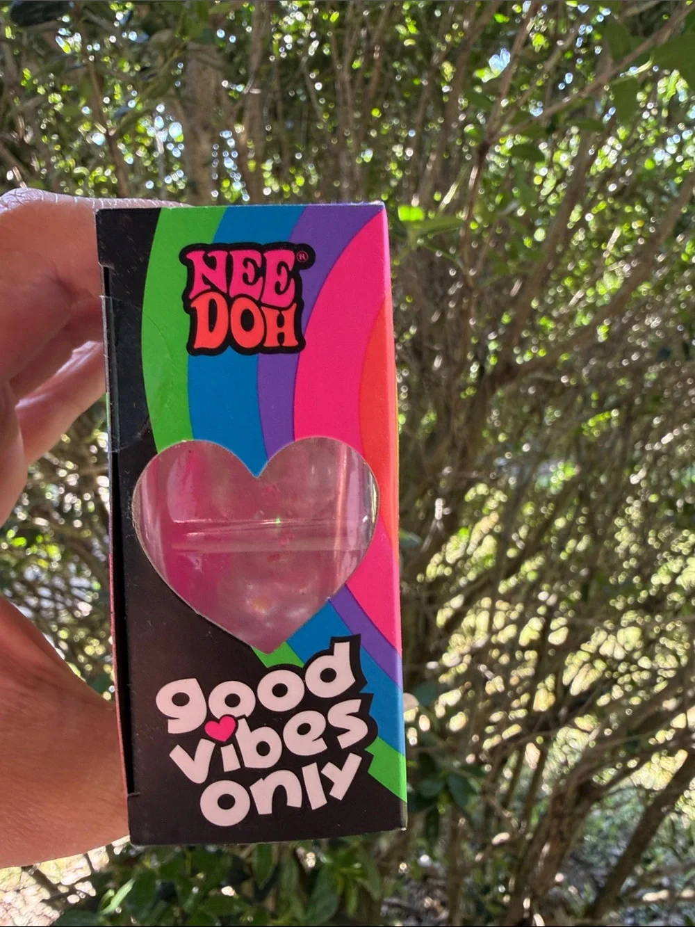Good Vibes Only Pink Heart Stress Toy